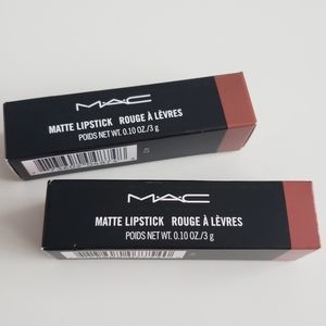 MAC matte lipstick Taupe and Velvet Teddy
